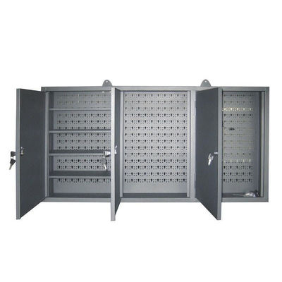 Steel Wall-Mounted Cabinet: 3-Lock, 4-Shelf, 24-Hook for Garage/Shop/Workshop