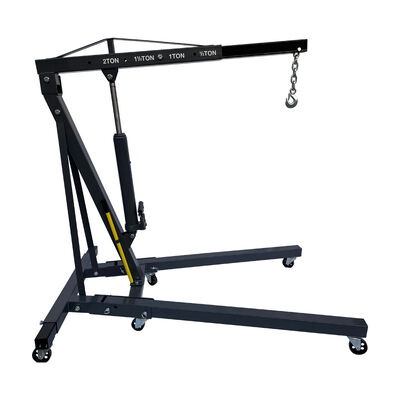 2-Ton Portable Hydraulic Shop Crane | Auto Repair, 4-Level Lift, Easy Fold