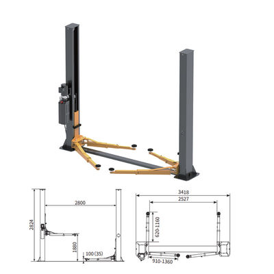 YD07-006 4000kg Two-Post Lift: 1880mm Height, AC/DC, Self-Lock for Car/SUV/Truck Repair
