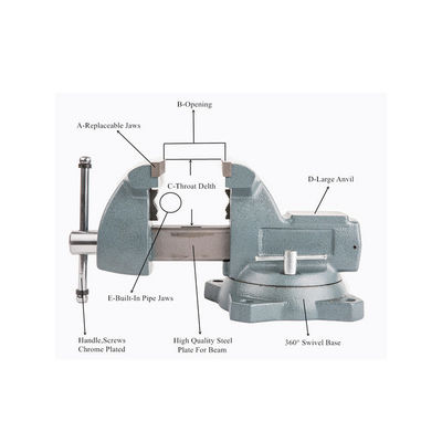 Multi-Type Square Steel Bench Vise – For Auto Repair/Metalworking, ADI Material & Strong Clamping Force