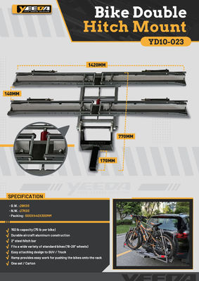 Travel Bike Double Hitch Mount, Holds 2 Bikes, Sturdy